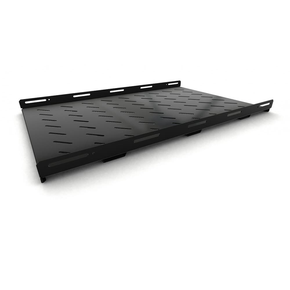 Hyperline TSH3H-850-RAL9004 Полка стационарная усиленная, глубина 850 мм, с боковым креплением, нагрузка до 100 кг, для шкафов серии TTB, TTBR, 485х850мм (ШхГ), цвет черный (RAL 9004)
