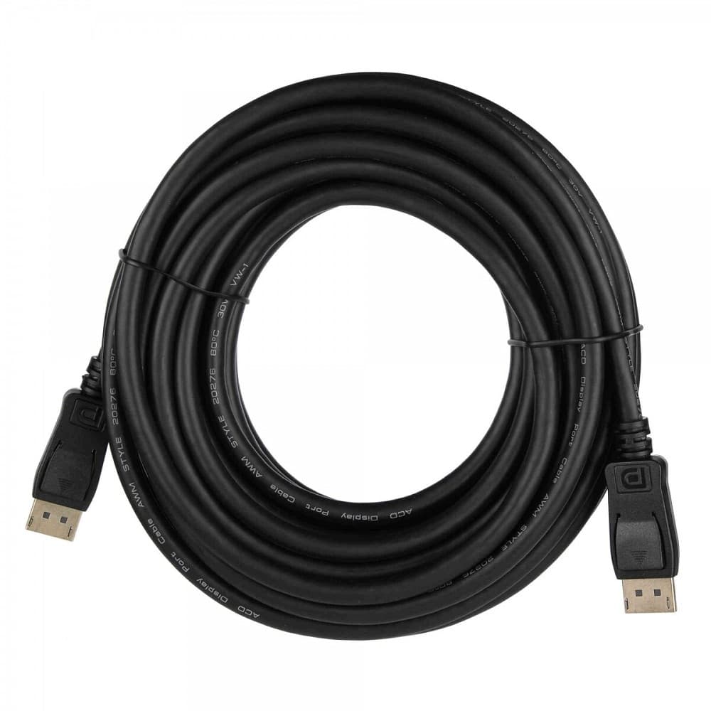 Кабель ACD Кабель ACD-DDPM4-10M |ACD-DDPM4-10M| DisplayPort 1.4, Golden Plated, 20m/20m, Черный, 10м
