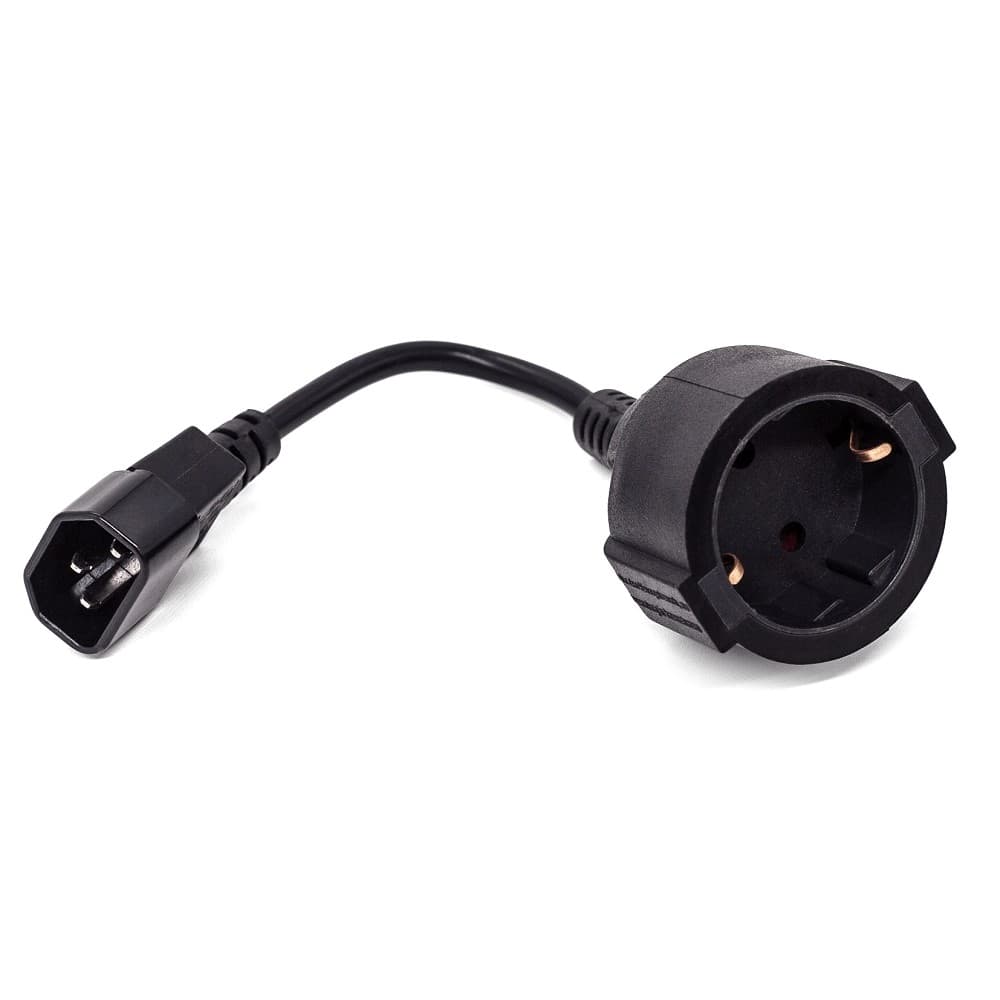 Кабель питания Filum FL-APC10-EU-C14-0.15M/5 CEE 7/3- С14, 3х0.75мм?, 220В, 10A, 2200 Вт, чёрный, 0.15м - 5шт.