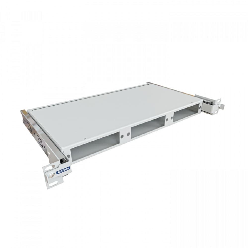 NTSS Кросс NTSS оптический выдвижной 19'' укомплектованный 1U, 8 портов SC/UPC, 50/125 мкм (планки, сплайс-кассета, пигтейлы, КДЗС, адаптеры) серый RAL 7035 NTSS-RsFOB-1U-8-SC/U-50-SP1.5G1AY