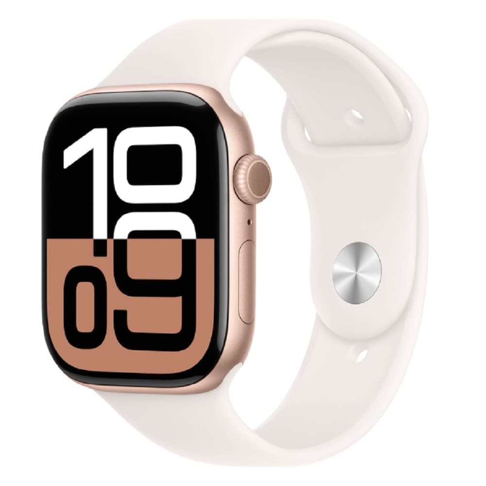 Apple Watch Series 10 46mm Rose Gold Aluminium Case with Light Blush Sport Band - M/L (MWWU3ZP/A)