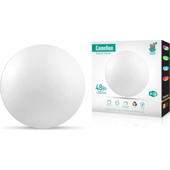 Camelion Умный потолочный светильник LBS/SH-48/RGBCW/WIFI (потолочный светильник 48Вт RGB+DIM+CW 220 WIFi)