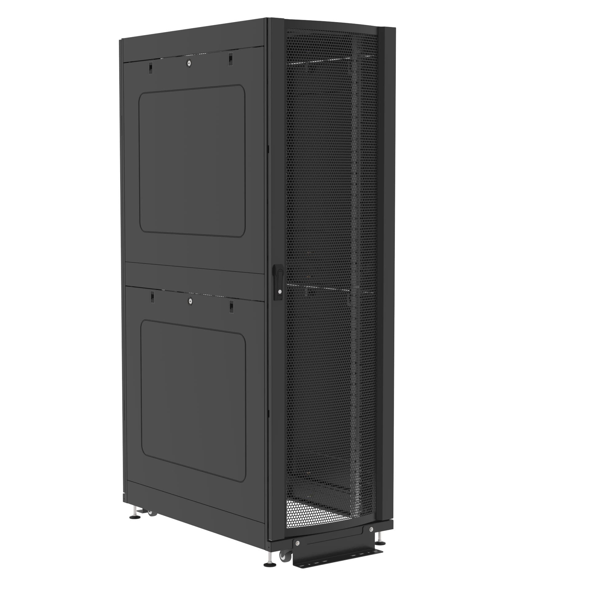 Шкаф напольный 19", 42U Filum FL-DC-426107P2P2M-BK DATA CENTRE (ШхГхВ) 600x1070x2020 мм, двери: перфорированная/распашная перфорированная, цвет черный