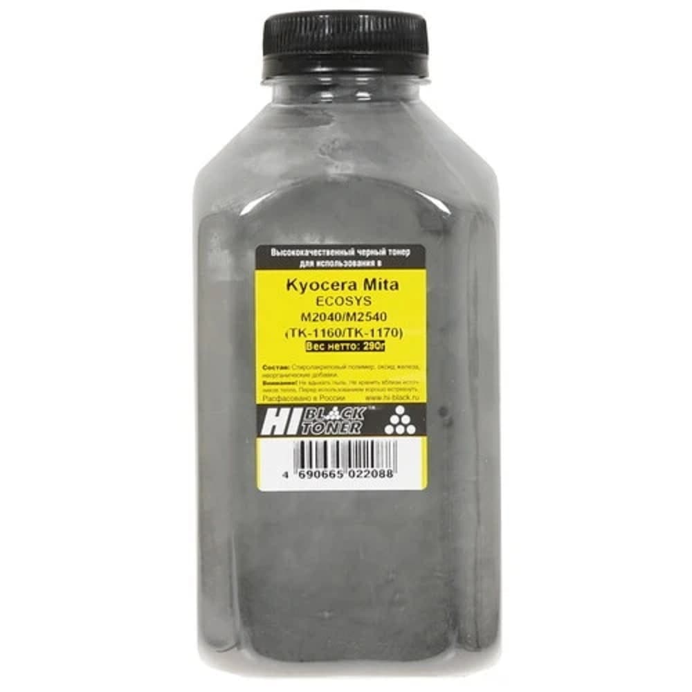 Hi-Black Тонер TK-1160/TK-1170 для Kyocera ECOSYS M2040/M2540 Bk, 290 г, банка