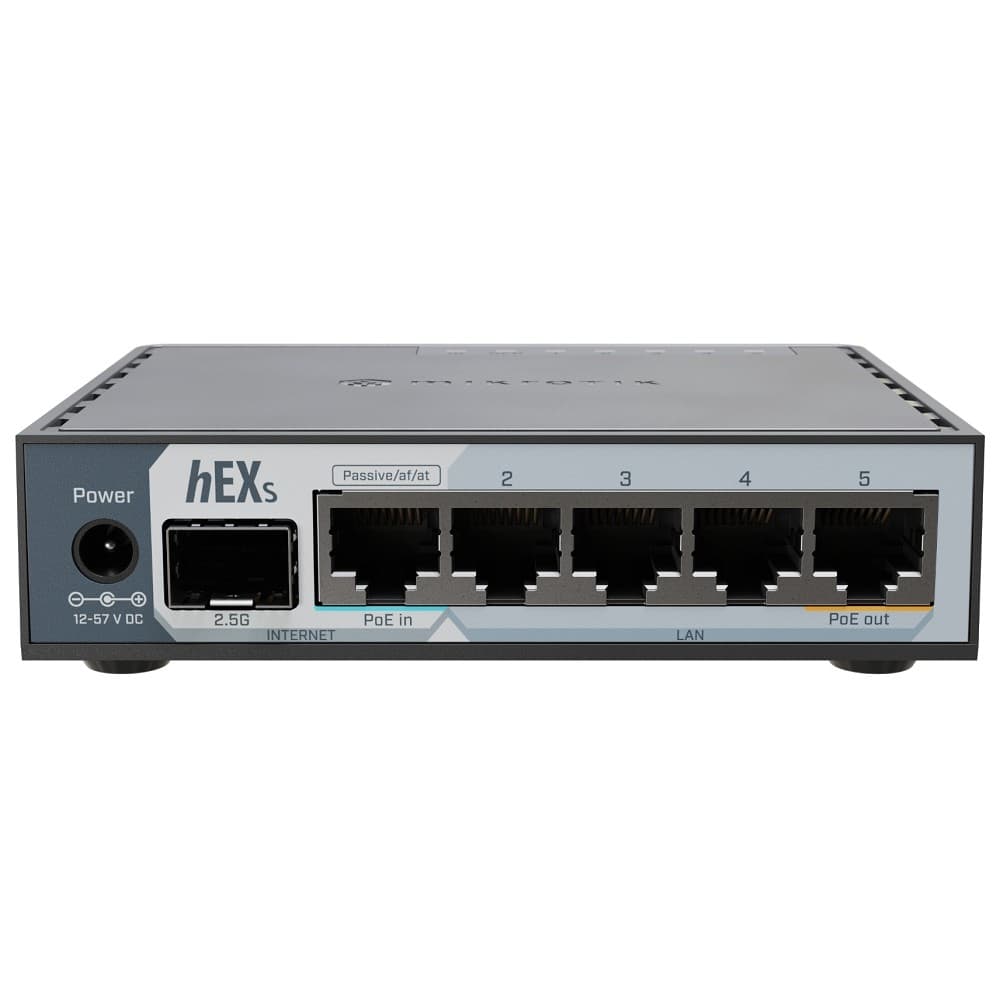 MikroTik E60iUGS Маршрутизатор HEX S(2025), 2 ядра (950 МГц), 5х 1G RJ45, SFP, USB, раздача PoE