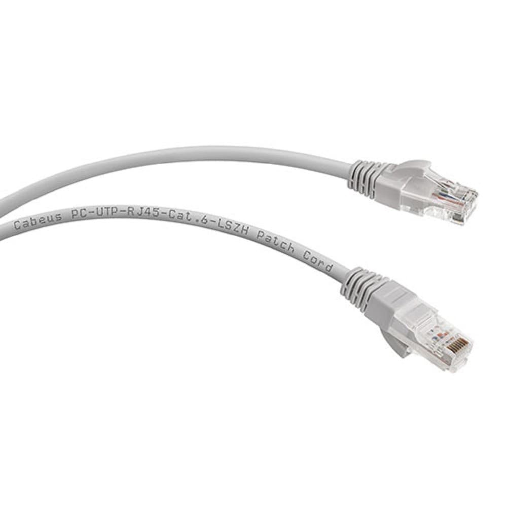 Cabeus PC-UTP-RJ45-Cat.6-3m-LSZH Патч-корд U/UTP, категория 6, 2xRJ45/8p8c, неэкранированный, серый, LSZH, 3м