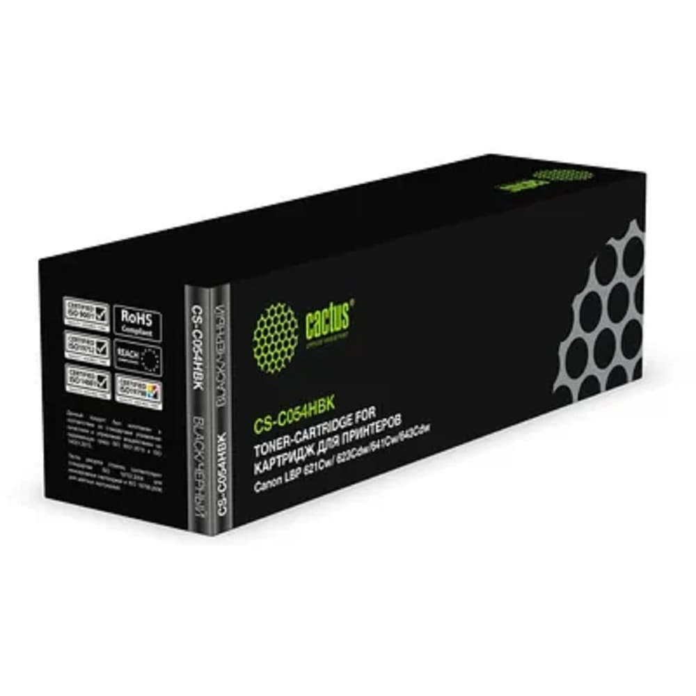 Повреждение упаковки Cactus Cartridge 054HBK Картридж для Canon i-Sensys LBP-620/621/623/640/MF-640/641/642/643/644/645 (3100k) черный
