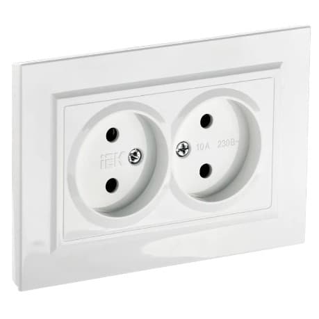IEK BR-R20-10-K01-F BRITE Роз. 2-я без з/к/ш 10А в сб. РС12-2-БрБ бел.