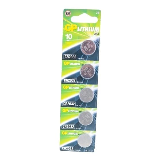 Литиевые дисковые батарейки GP Lithium CR2032 - 5 шт., каждая в своем отрывном блистере