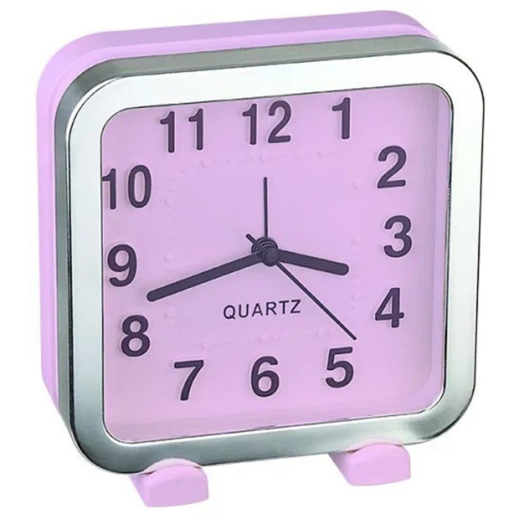 Perfeo Quartz часы-будильник "PF-TC-018", квадратные 13*13 см, красные/сакура