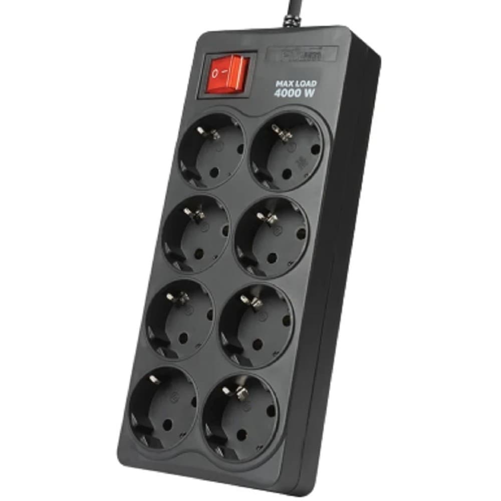 Filum Сетевой фильтр FL-SP8-5.0M-16, 4000 Вт., 8 розеток, шнур 5.0 м., черный
