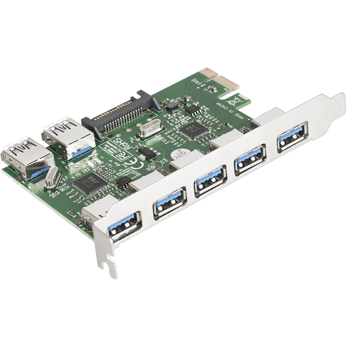 Exegate EX283717RUS Контроллер EXE-317 PCI-E 2.0, 5*USB3.0 ext + 2*USB3.0 int, разъем доп.питания (OEM)