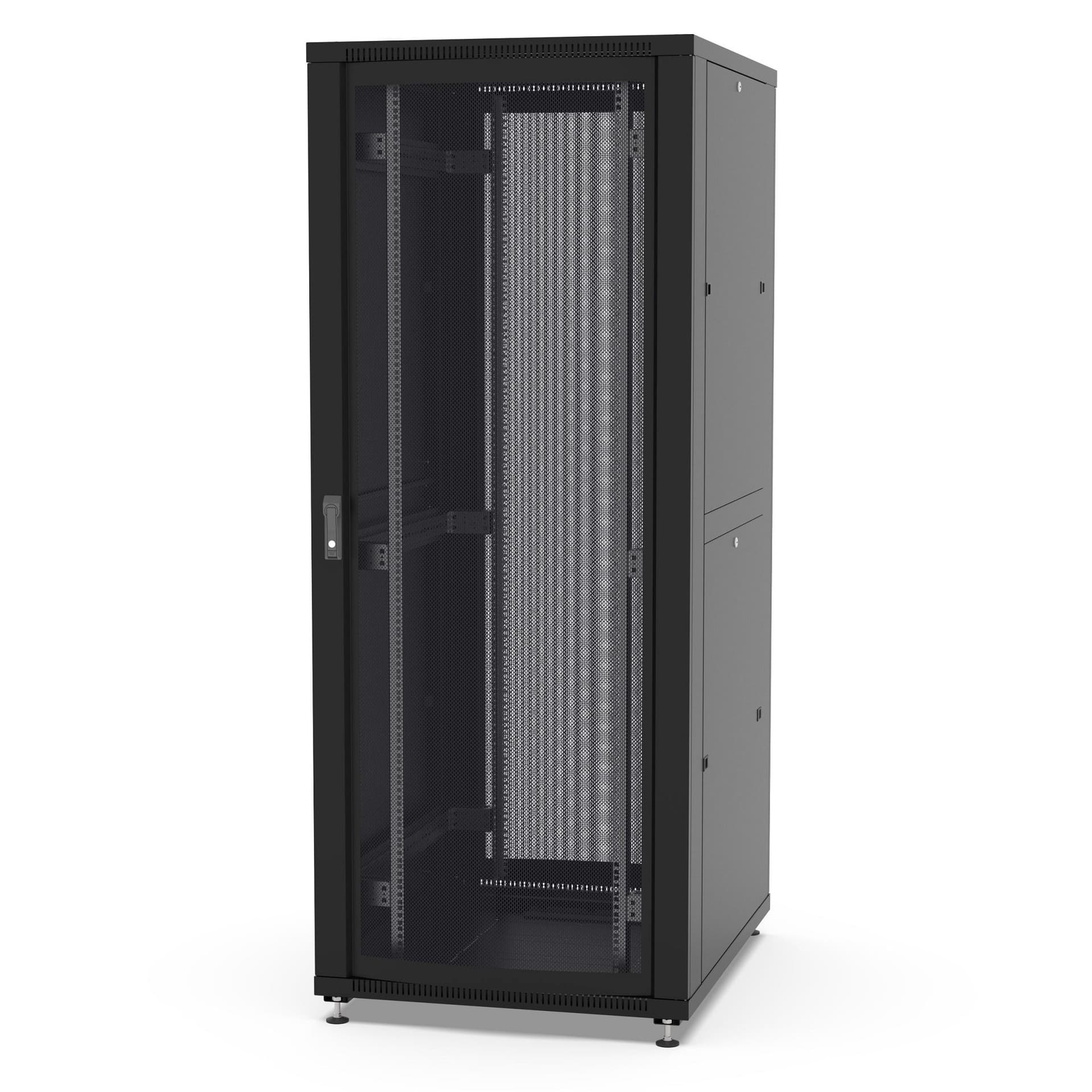 Шкаф напольный 19", 42U Filum FL-NT-42810PP2M-BK NETWORK (ШхГхВ) 800x1000x1987 мм, двери: перфорированная/перфорированная, цвет черный RAL9005