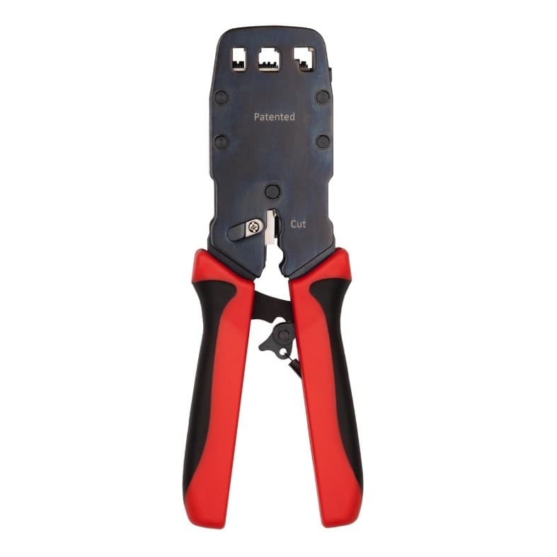 Инструмент обжимной Hyperline HT-3008AR для RJ-45/RJ-12/RJ-11 (упак:1шт) черный/красный