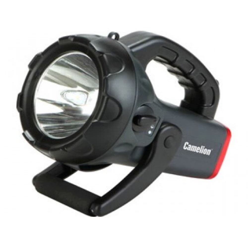 Camelion LED2931R2 (фонарь аккум 220В/12В, карбон, 10W CREE LED, 4В 4А-ч, пластик, коробка)