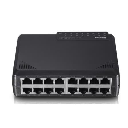 Netis ST3116P Коммутатор, неуправляемый 16-портовый 10/100 Мбит/с, 16 порта RJ45 10/100 Мбит/с, настольный, пластиковый корпус