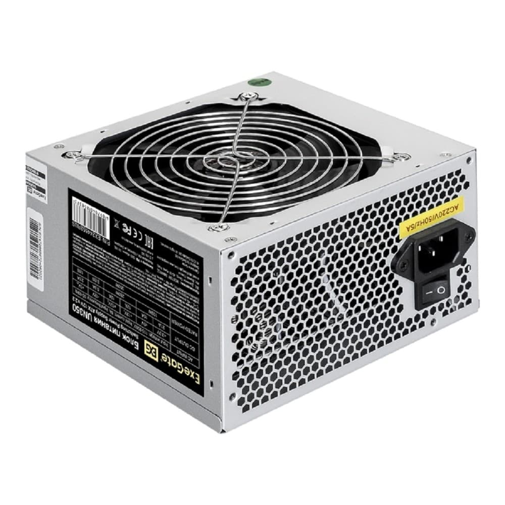 Exegate EX244552RUS Блок питания 350W Exegate UN350, ATX, 12cm fan, 24+4pin, 4*SATA, 1*FDD, 1*IDE