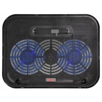 BURO Подставка для ноутбука 14"338x255x22mm 1xUSB 2x 140mmFAN 480г металлическая сетка/пластик черный (BU-LCP140-B214H)