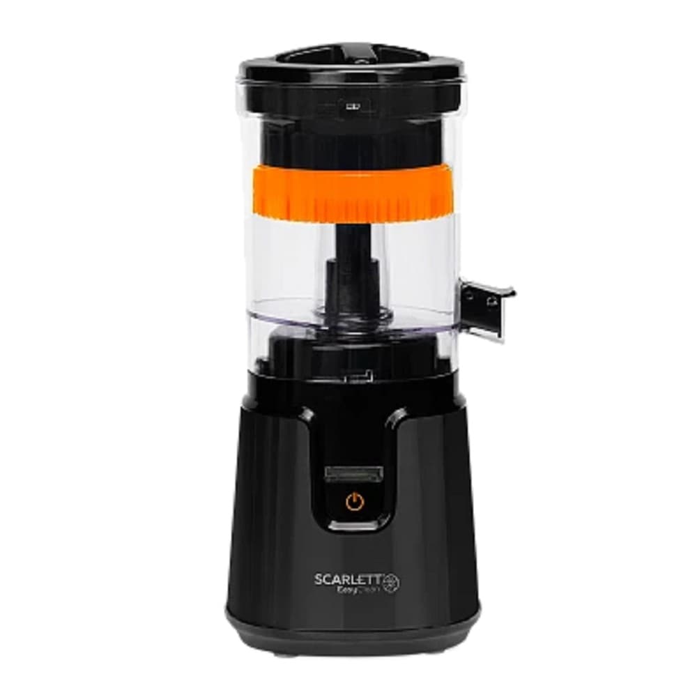 Соковыжималка цитрусовая Scarlett EasyClean SC-JE50C10 200Вт рез.сок.:250мл. черный/оранжевый