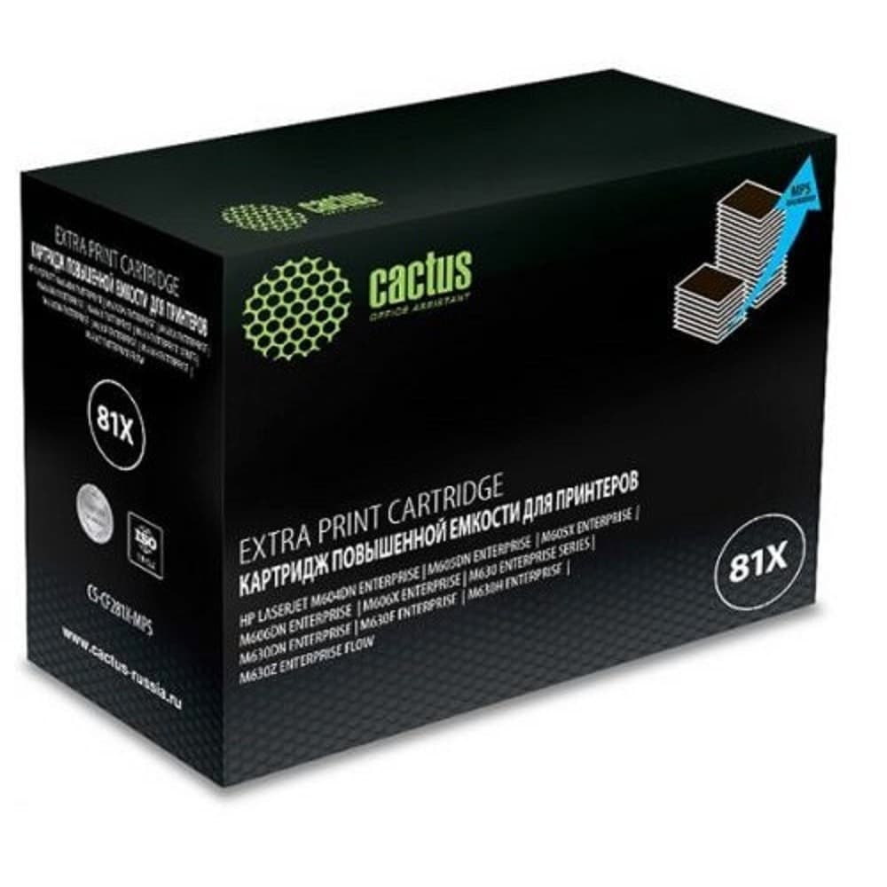 Картридж лазерный Cactus CS-CF281X-MPS черный (30000стр.) для HP LJ Ent M630/M605dn/M606dn/M605x