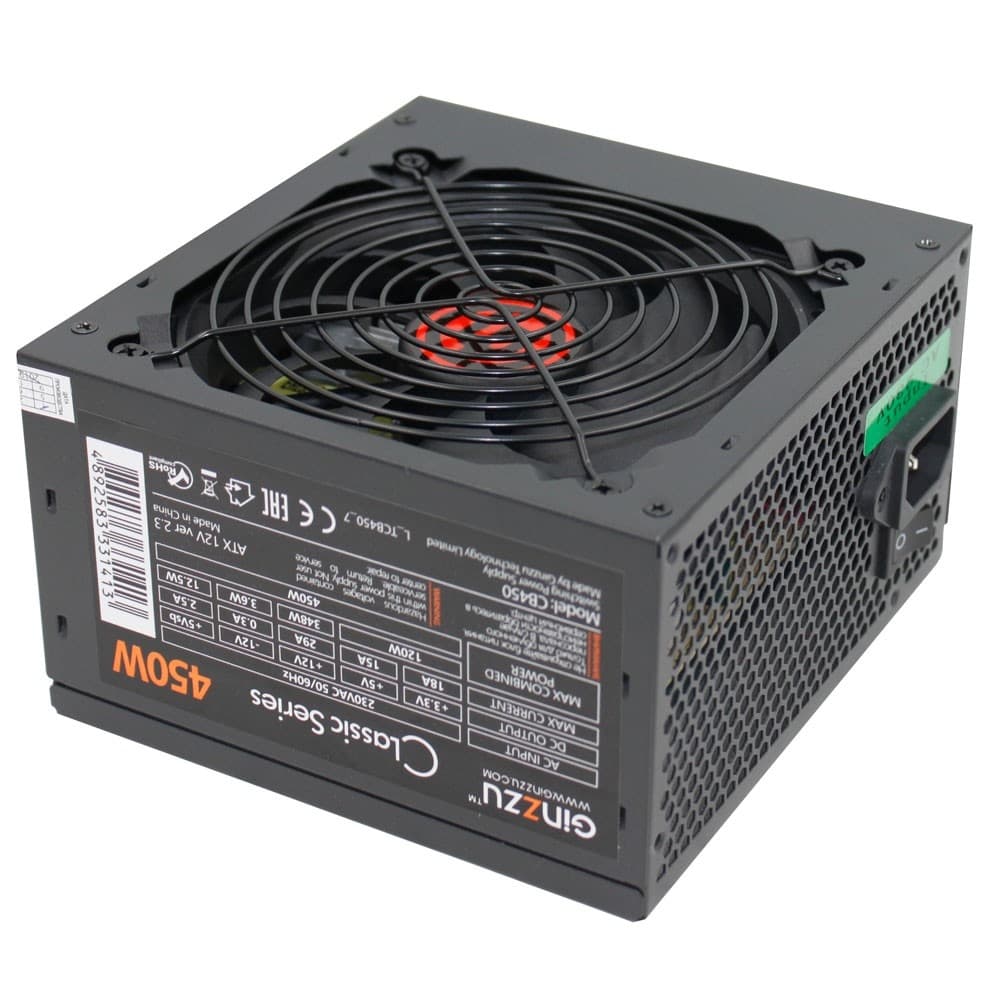 Ginzzu CB450 12CM black,24+4p,PCI-E, 3*SATA, 2*IDE,оплетка MB, кабель питания