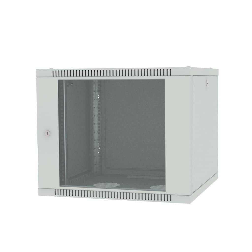 Шкаф настенный 19", 9U Filum FL-WB-0966GM-GY Wall Box (ШхГхВ) 600x600x490 мм, дверь стеклянная, цвет серый RAL7035