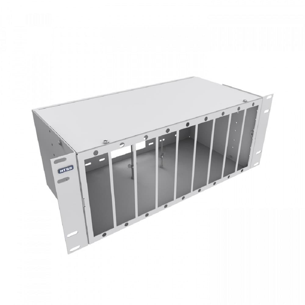 NTSS Кросс NTSS оптический 19'' частично укомплектованный 4U, 96/144 порта FC/ST (планки FC/ST 16 портов-9шт, планка-заглушка-3шт, сплайс-кассета-5шт) серый RAL 7035 NTSS-RFOB-4U-96/144-FC/ST-S0070