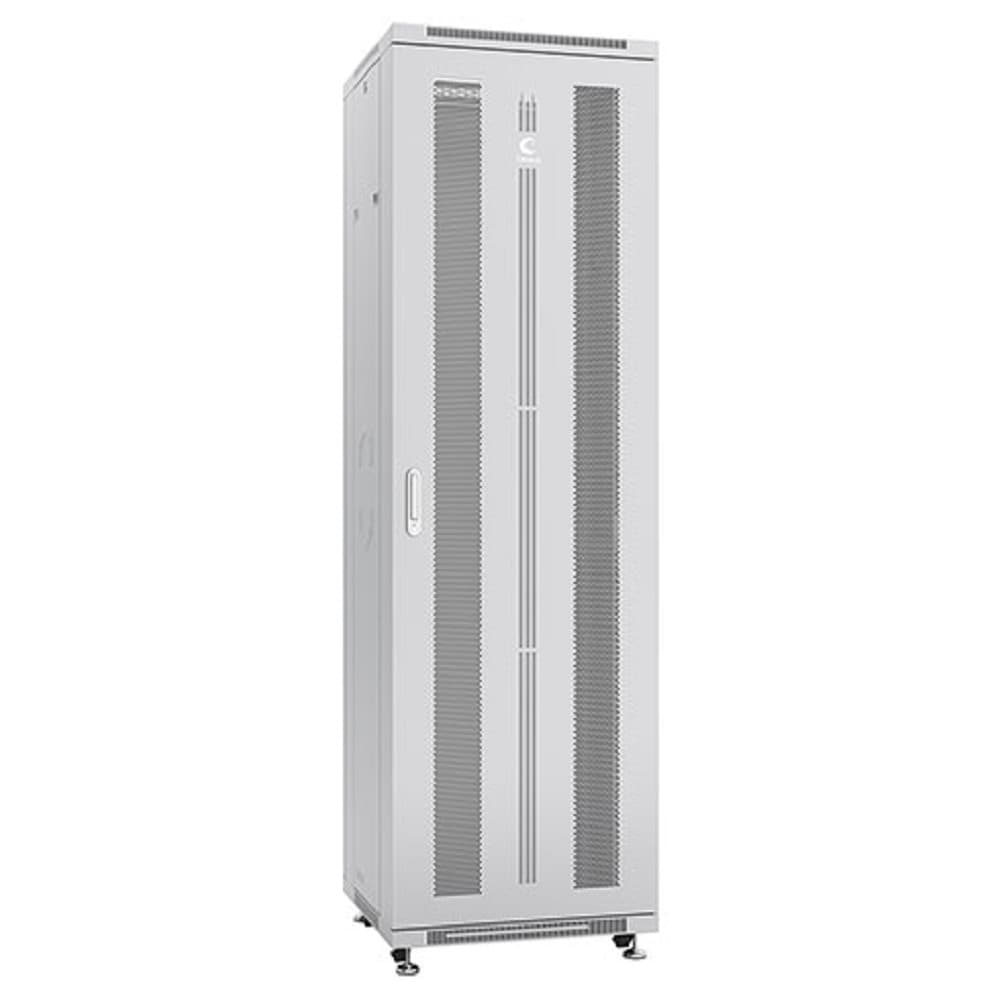 Cabeus ND-05C-42U60/80 Шкаф 19" напольный для распределительного и серверного оборудования 42U 600x800x2055mm (ШхГхВ) передняя и задняя перф. двери, цвет серый (RAL 7035)