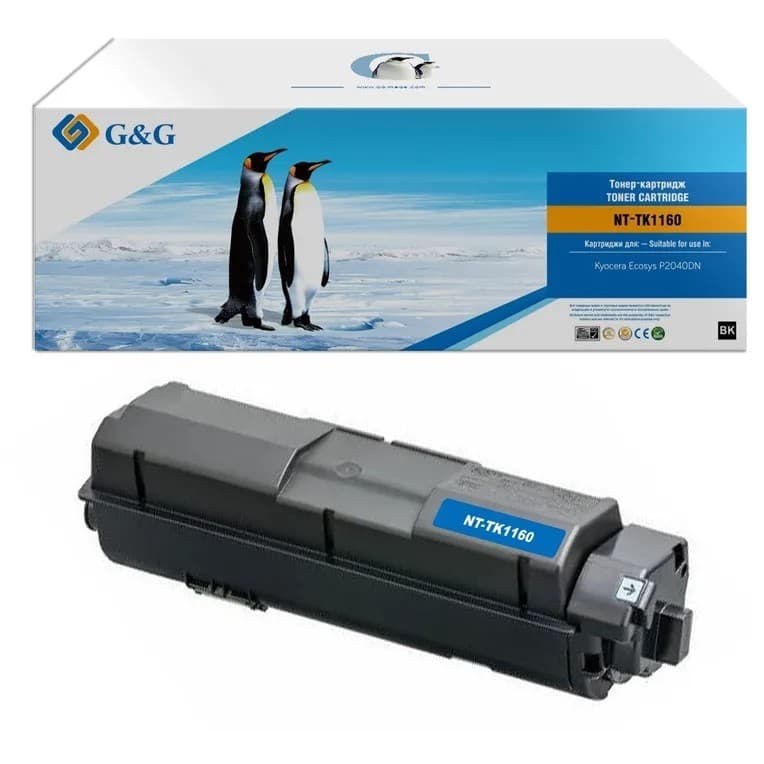 Тонер-картридж G&G, GG-TK1160 аналог Kyocera TK-1160 7.2k с чипом