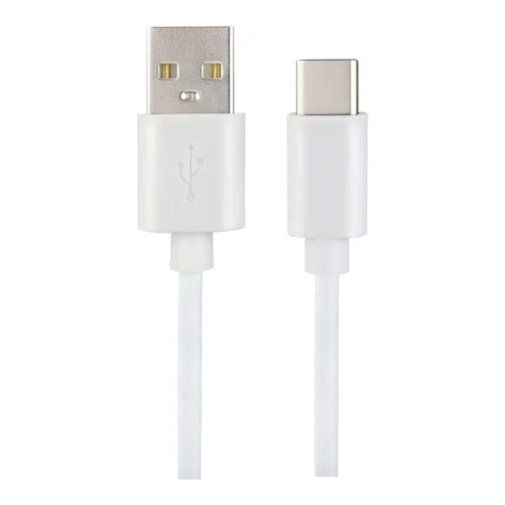 PERFEO Кабель USB A вилка - C вилка, 2.4A, белый, силикон, длина 1 м., ELASTIC (U4717)