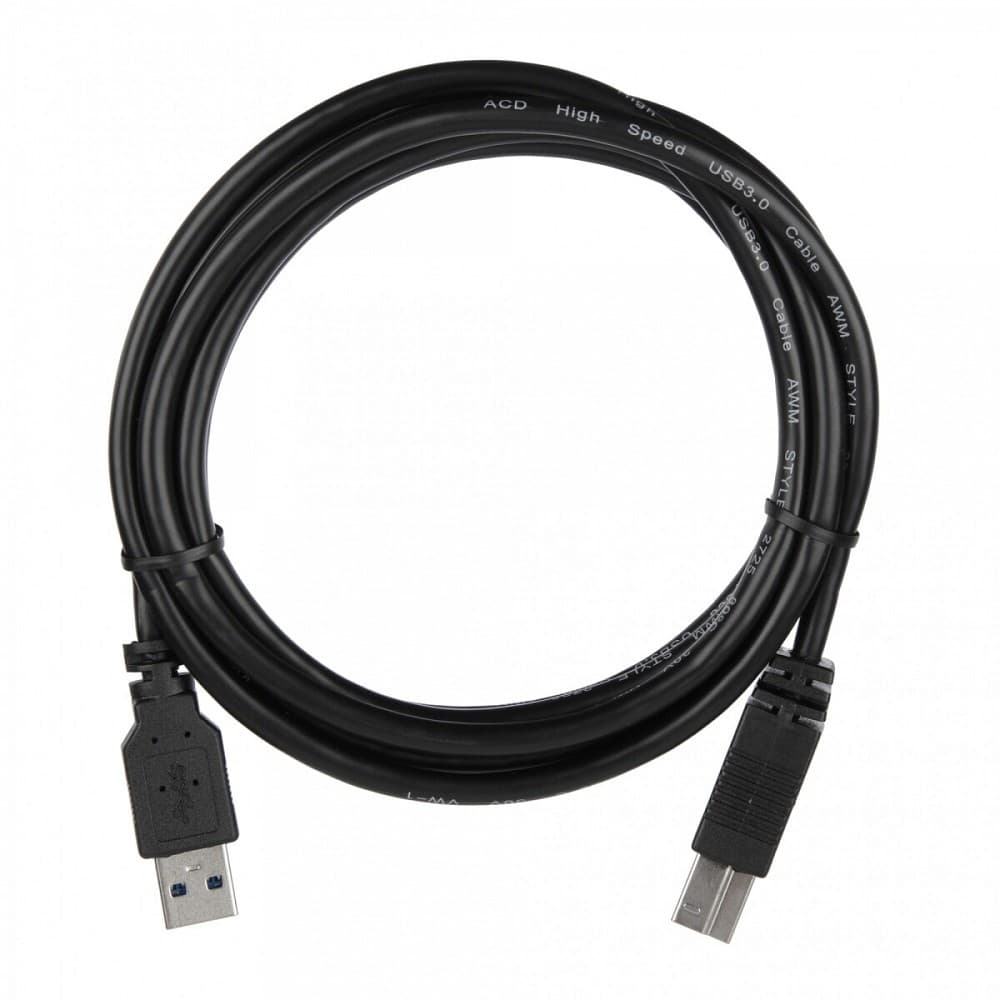 Кабель ACD Кабель ACD-U3ABM-20L |ACD-U3ABM-20L| USB 3.0, A male - B male, ТТХ: |ACD-U3ABM-20L| (7/0.12BC+HDPE)*1P+|(7/0.12BC+HDPE)*2C+7/0.12BC+AL|*2P +7/0.16BC*2C+AL+7/0.12BC+B(80/0.12AL)PVC5.5, Черны
