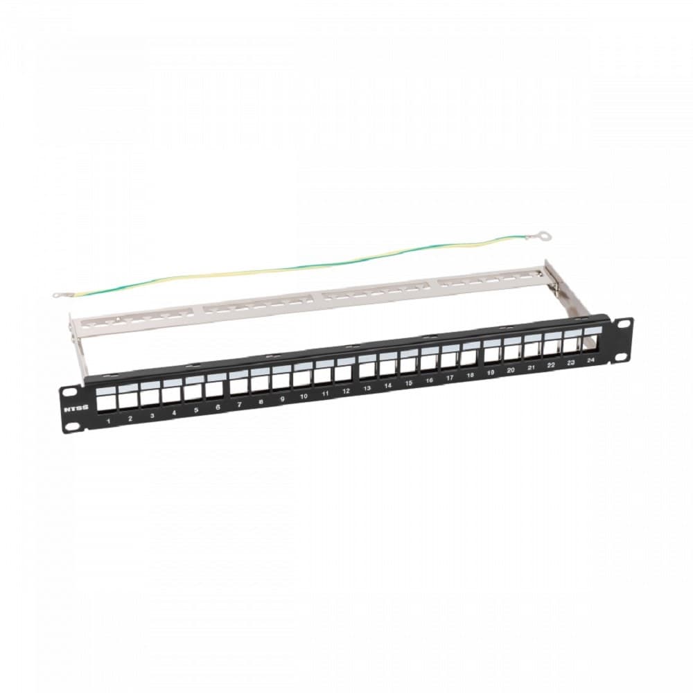 NTSS Наборная патч-панель NTSS PREMIUM для 24 разъемов типа Keystone UTP/FTP NTSS-RP-PM-1U-24-KJ-R