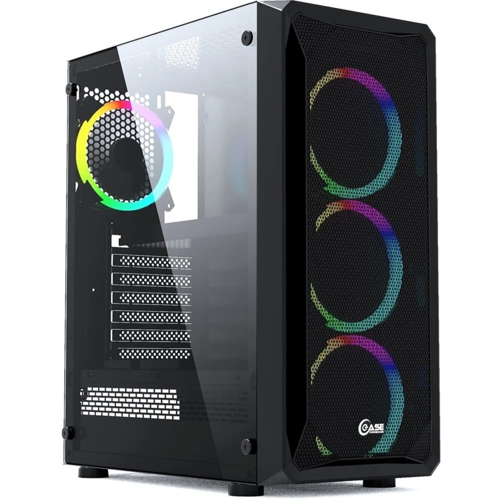 Powercase CMIZB-L4 Корпус Mistral Z4 Mesh LED, Tempered Glass, 4x 120mm 5-color fan, чёрный, ATX (CMIZB-L4)