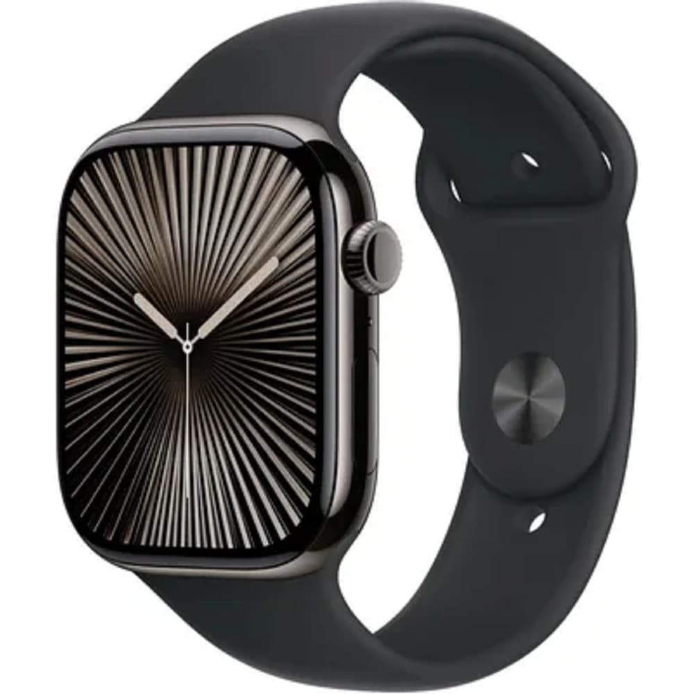 Apple Watch Series 10 46mm Jet Black Aluminium Case with Black Sport Band - S/M (MWWP3LW/A)