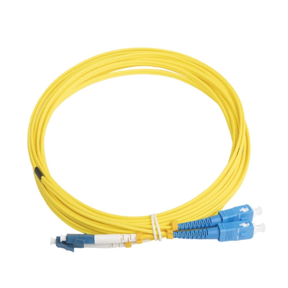Hyperline FC-D2-9-LC/UR-SC/UR-H-5M-LSZH-YL Патч-корд волоконно-оптический (шнур) SM 9/125 (OS2), LC/UPC-SC/UPC, duplex, LSZH, 5 м
