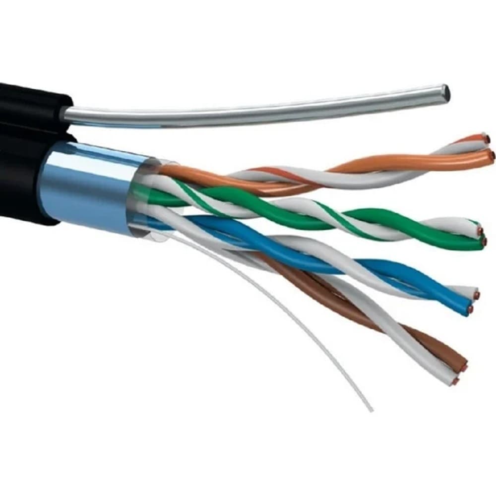 Кабель 5bites FS5525-305BPE-M FTP/SOLID/5E/24AWG/COPPER/PE/BLACK/OUTDOOR/MSGR/DRUM/305M