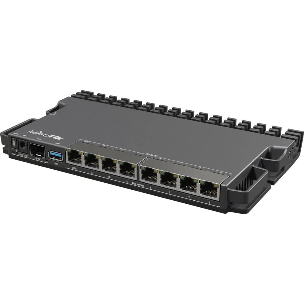 MikroTik RB5009UPr+S+IN Маршрутизатор CPU ARM64, 4 ядра 350-1400MHZ, 1GB RAM, 7*1Gbit RJ45, 1*2.5gbit RJ45, PoE out 1-7port