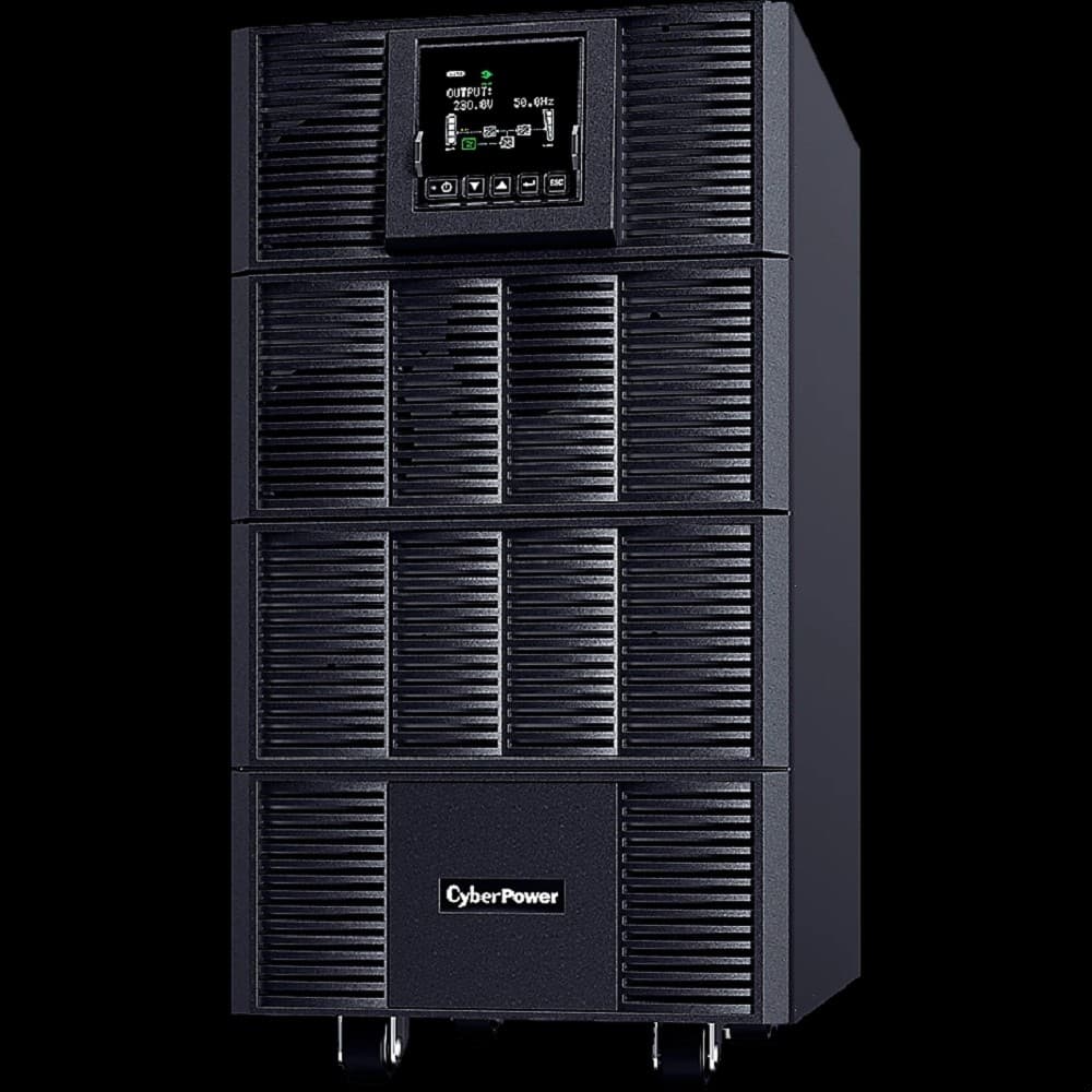 OLS6KE - Источник бесперебойного питания, CyberPower, OLS6KE, Мощность 6000ВА/6000Вт, OLS-серия, On-line, Напольный, Color LCD/Smart/HID USB/RS-232/EPO/Cloud Card/Parallel card/RelayDryContact/Ручной байпас, AVR: 110-300В, АКБ: 12В/7Ач*20шт, Вых: Клеммный блок, Чёрный