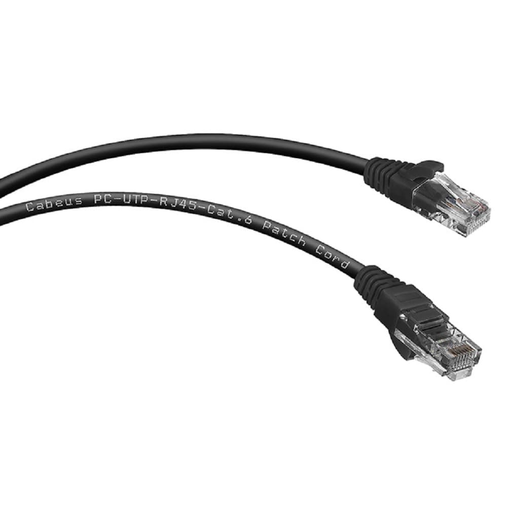 Cabeus PC-UTP-RJ45-Cat.6-1.5m-BK Патч-корд U/UTP, категория 6, 2xRJ45/8p8c, неэкранированный, черный, PVC, 1.5м