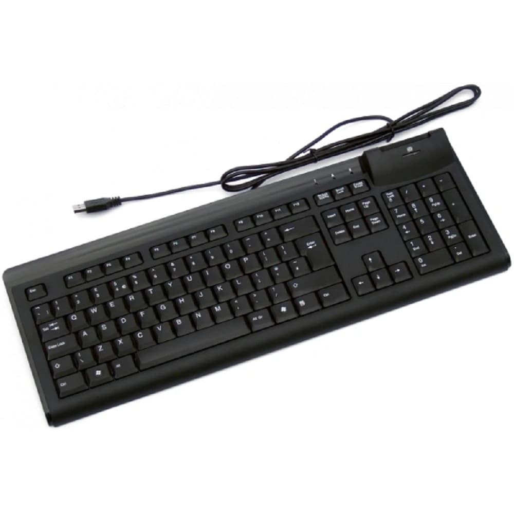 Клавиатура Acer Wired Keyboard CHICONY KUS-0967 USB Black layout for RU with slot for Smart Card
