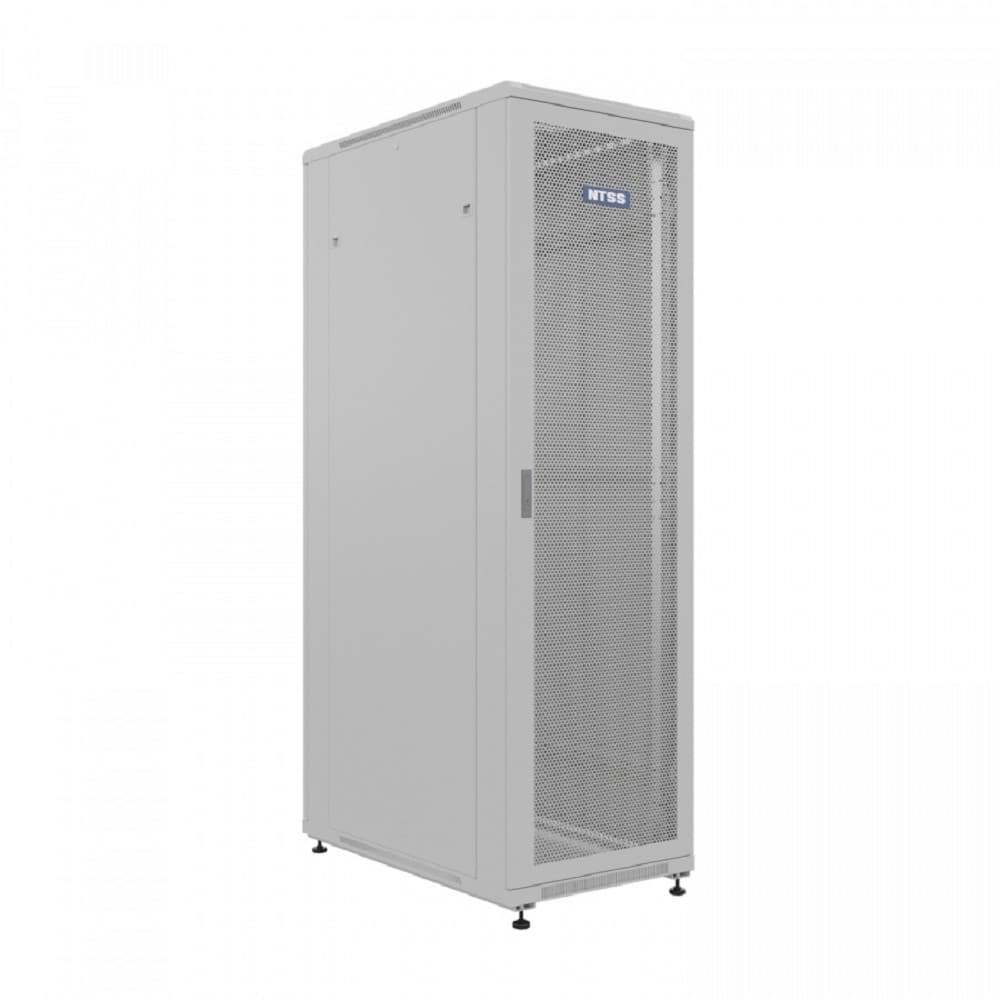 NTSS Шкаф напольный универсальный серверный NTSS R 22U 600х1000мм, 4 профиля 19, двери перфорированная и перфорированная, боковые стенки съемные, регулируемые опоры, разобранный, серый RAL 7035 NTSS-R