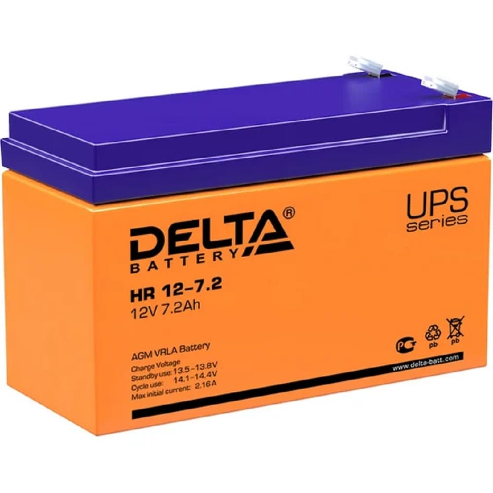 Delta HR 12-7.2 ( 7.2 А\ч, 12В) свинцово- кислотный аккумулятор