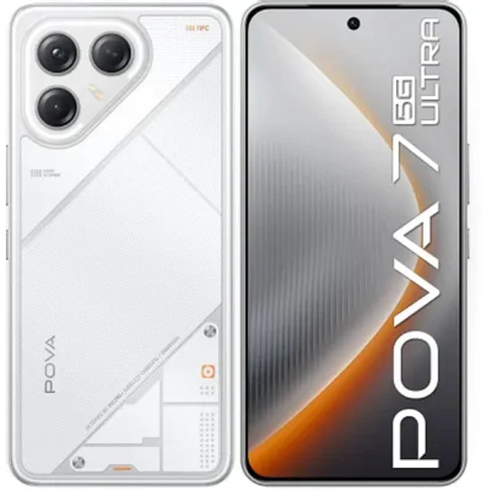 Tecno Pova 7 Ultra 5G 256Gb 12Gb белый моноблок 3G 4G 6.8" 1080x2460 Android 14 50Mpix 802.11 a/b/g/n/ac NFC GPS GSM900/1800 Protect