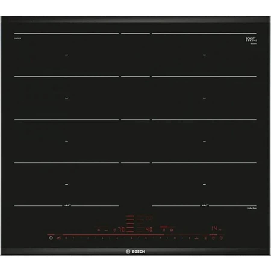 Serie 8, индукционная варочная панель, 60см, управление DirectSelectPremium, 4 индукционных зон нагрева, 2 зоны FlexZone, расширенная зона Extended FlexZone, подсветка ZoneLight, технология HomeConnec