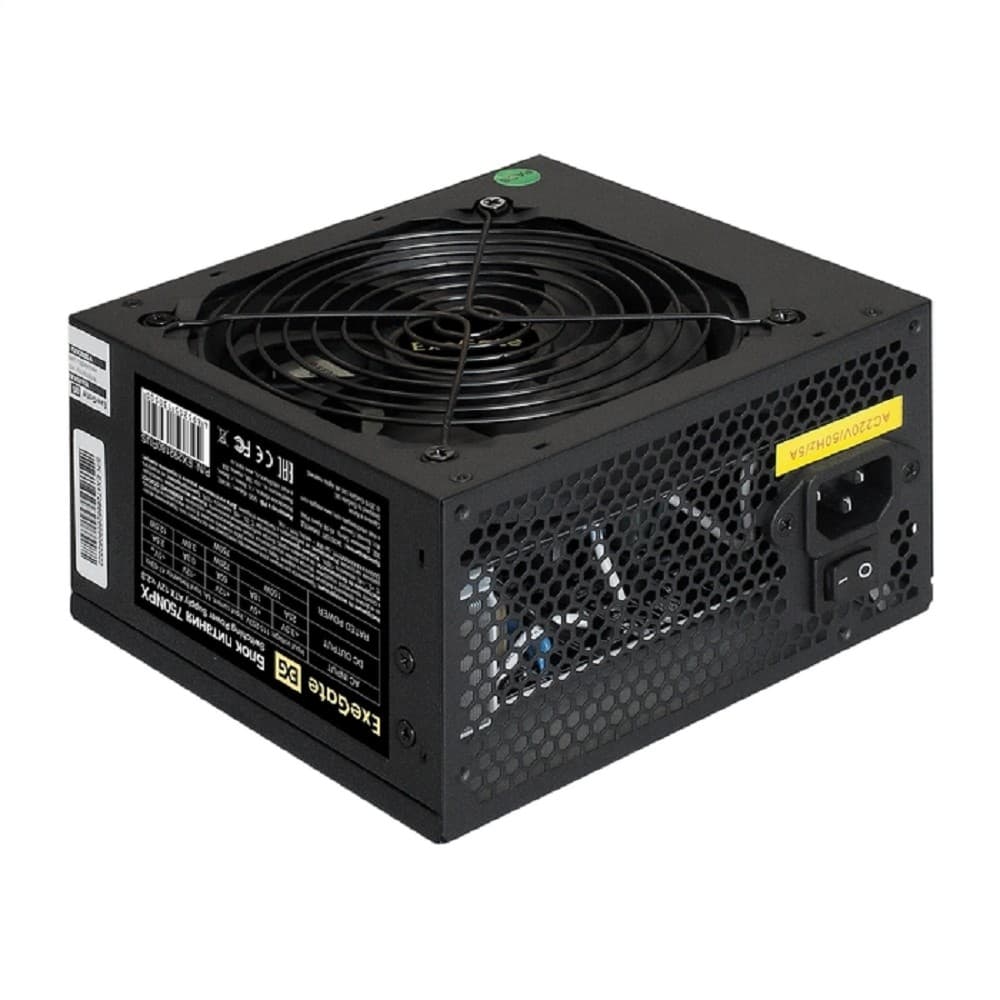 Exegate EX292180RUS Блок питания 750W ExeGate 750NPX (ATX, 12cm fan, 24pin, 4pin, PCIe, 3xSATA, 2xIDE, FDD, black)