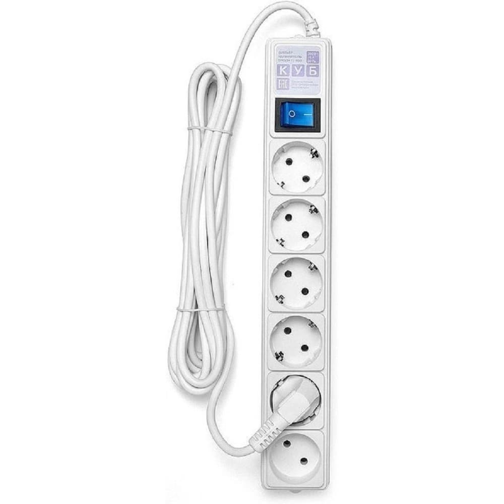 Power Cube Фильтр-удлинитель white (1,9 м, 6 розеток, 16А/3,5кВт) (SPG(5+1)-16B-1,9М)