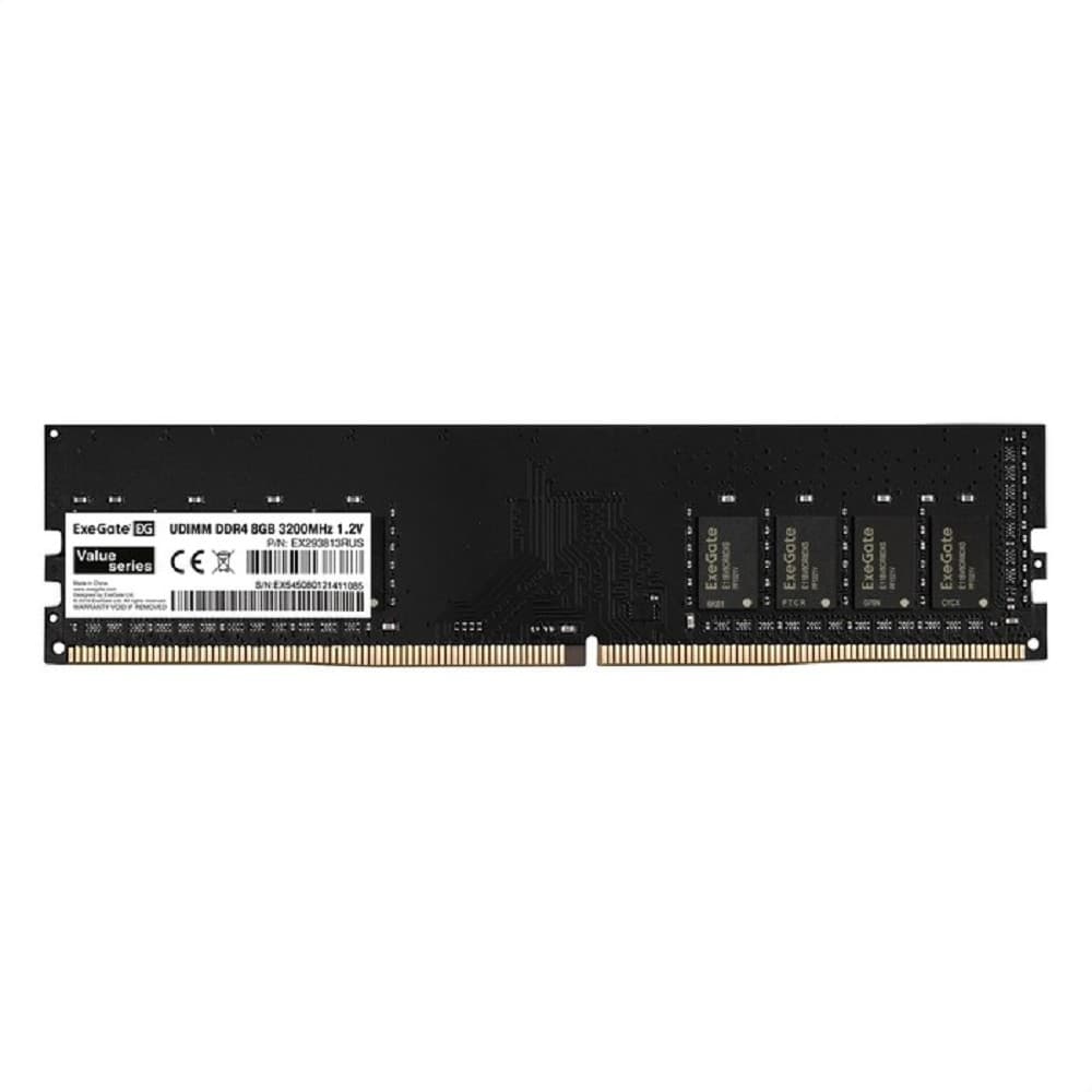 Exegate EX293813RUS Модуль памяти ExeGate Value DIMM DDR4 8GB <PC4-25600> 3200MHz