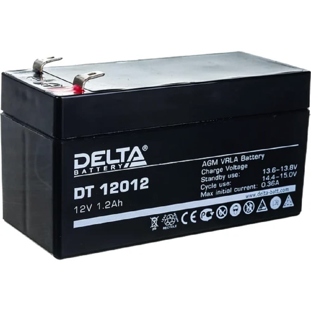 Delta DT 12012 (1.2 А\ч, 12В) свинцово- кислотный аккумулятор