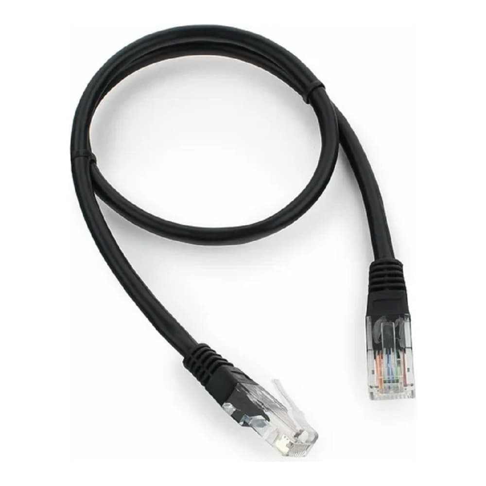 Cablexpert PP12-0.5M/BK Патч-корд UTP кат. 5e, 0.5м, литой, многожильный, чёрный (PP12-0.5M/BK)