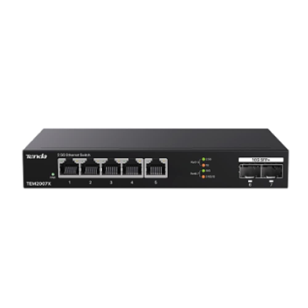 TENDA TEM2007X 5-Портовый коммутатор Ethernet 2.5G с 2 портами 10G SFP+